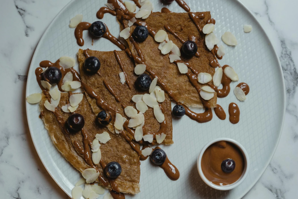 Crêpes protéinées vegan.